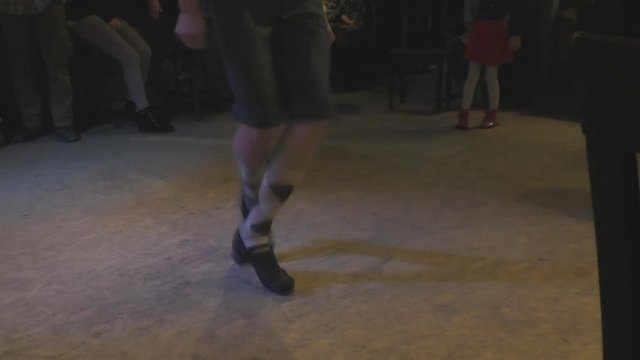 Irish dancer man perform folk dance