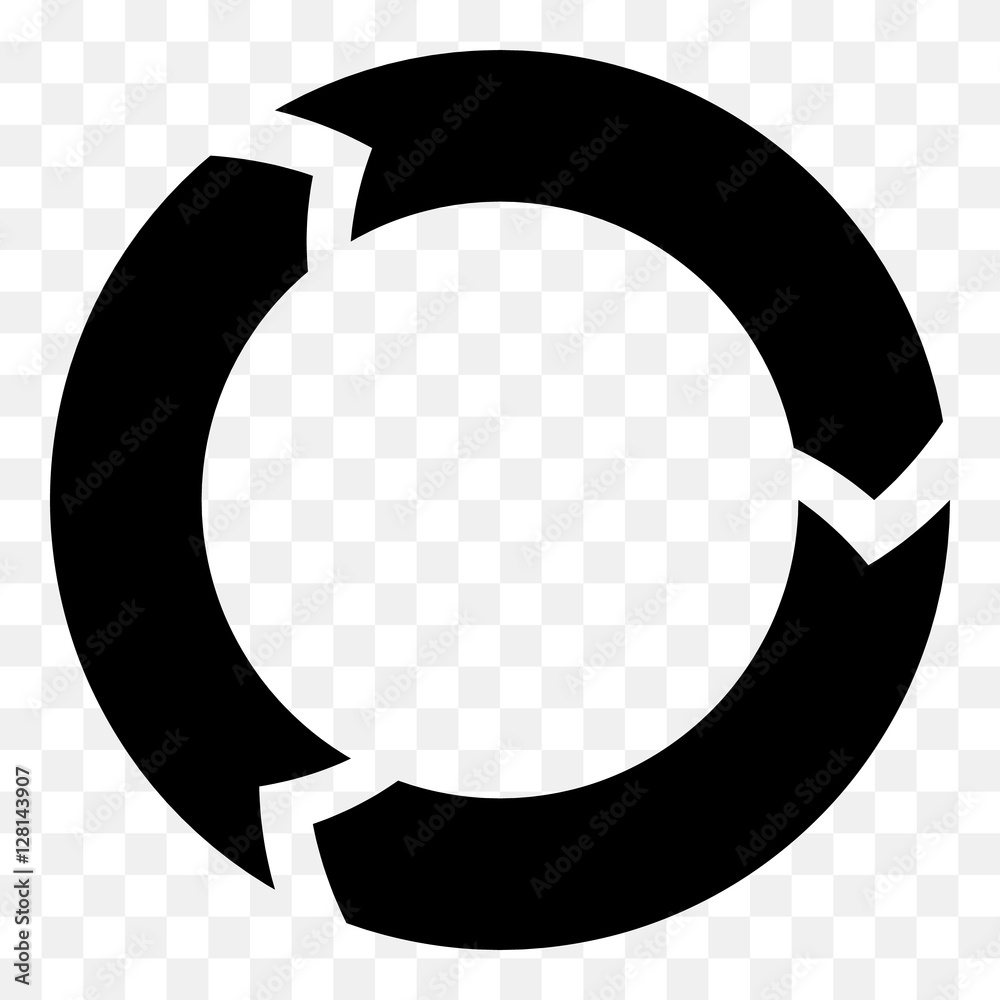 Aufkleber Segmented circle arrow. Circular arrow icon. Process, progres, r
