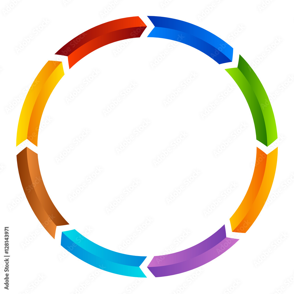 Aufkleber Segmented circle arrow. Circular arrow icon. Process, progres, r