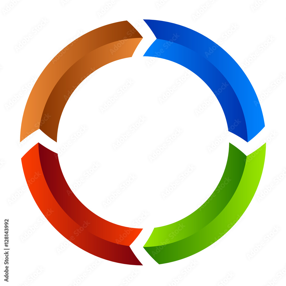 Poster Segmented circle arrow. Circular arrow icon. Process, progres, r