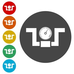 Manometer (pressure gauge) and vacuum gauge icon 