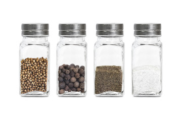 glass bottles with spices