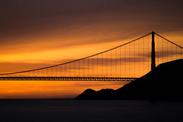 Dark Golden Gate Sunset