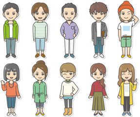 男女グループ　ファッション