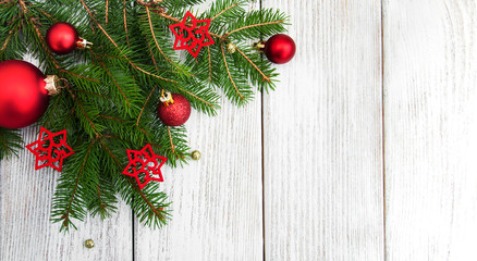 Fototapeta na wymiar christmas fir tree with decoration