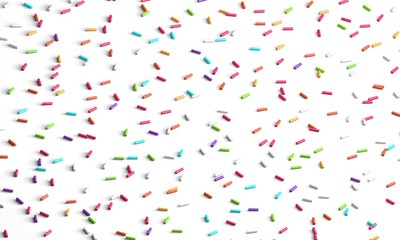 3d rendering sprinkles white background
