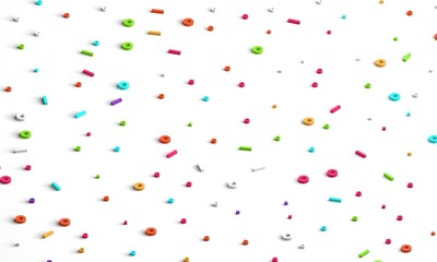 3d rendering sprinkles white background