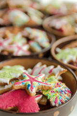 Home made gingerbread cookies with decorations