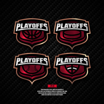 Modern professional playoffs sports logo design.