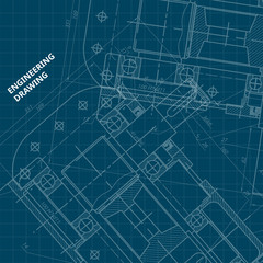 Mechanical Engineering drawing. Engineering Drawing Background. Vector.