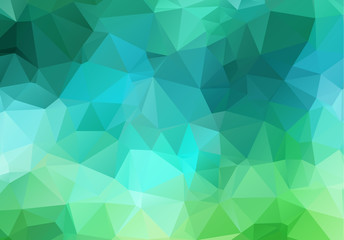 Fototapeta na wymiar Green color. triangle mosaic polygon abstract background Light c