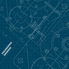 Mechanical Engineering drawing. Engineering Drawing Background. Vector.