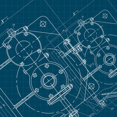 Mechanical Engineering drawing. Engineering Drawing Background. Vector.