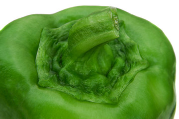 Macro image of fresh green bell pepper.