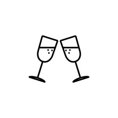 alcohol drink, champagne, couple of glasses, two, glass  line ve