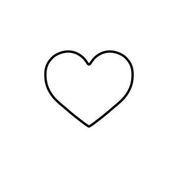 heart love romantic outline line icon black on white