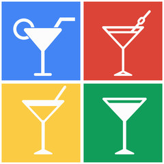 Cocktail icon set.
