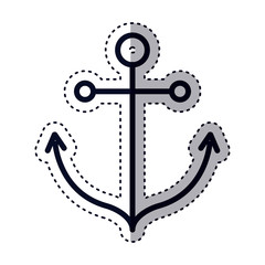 Fototapeta na wymiar Anchor icon. Sea lifestyle nautical and marine theme. Isolated design. Vector illustration