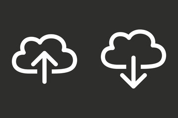 Cloud download - vector icon.