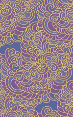 Swirls seamless background pattern. Colorful vector illustration hand drawn. Wrapping paper, fabric swatch.