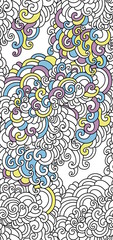 Swirls seamless background pattern. Colorful vector illustration hand drawn. Wrapping paper, fabric swatch.