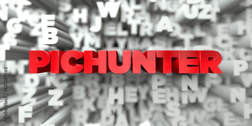 Fototapete pichunter - red text on typography background - 3d rendered royalty free stock image. this image can