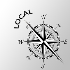 Illustration of local written aside compass