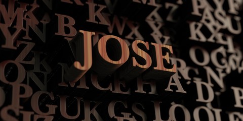 Jose - Wooden 3D rendered letters/message.  Can be used for an online banner ad or a print postcard.