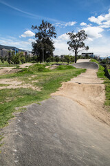 BMX-Rennstrecke im Park La Carolina; Race track in the park La Carolina; Quito, Ecuador 