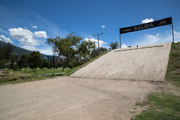 BMX-Rennstrecke im Park La Carolina  Race track in the park La Carolina  Quito, Ecuador  © nidafoto