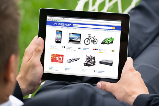 Businessman Doing Online Shopping On Digital Tablet