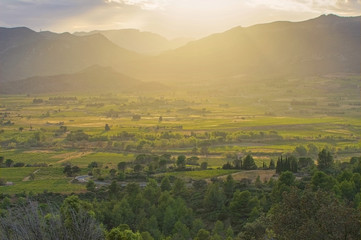 Corbieres Landschaft im Süden Frankreichs - Corbieres, rural landscape in southern France - obrazy, fototapety, plakaty