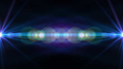 abstract lens flare yellow light over black background