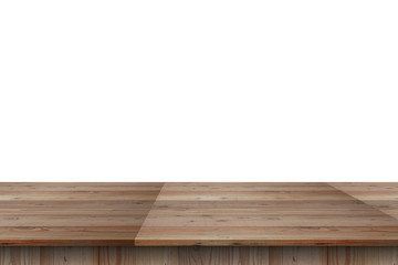 Naklejka premium Shelf Wood Green Table isolated on white background