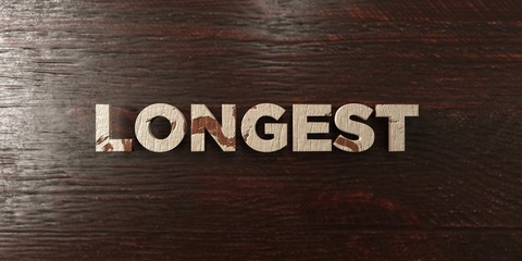 Longest - grungy wooden headline on Maple  - 3D rendered royalty free stock image. This image can be used for an online website banner ad or a print postcard.