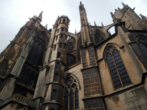 Details of a gothic and medieval cathedral (Saint-Etienne of Metz)