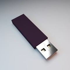 3D rendering illustration usb memory stick mock-up