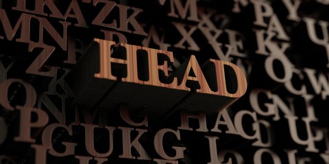 Obraz premium Head - Wooden 3D rendered letters/message. Can be used for an online banner ad or a print postcard.