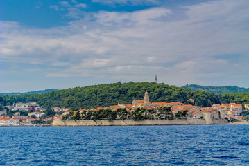 Fototapeta premium View of the old town of Korcula, Croatia.