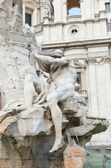 Fontana dei Quattro Fiumi (Fountain of the Four Rivers), Piazza Navona, Rome, Italy