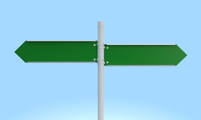 3d rendering green road signs illustration blank mock-up