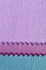  Composition of colored stripes of serrated cotton fabric