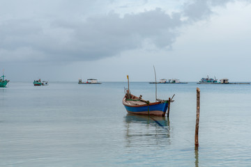 Peaceful seascape and clear sky before sunset.