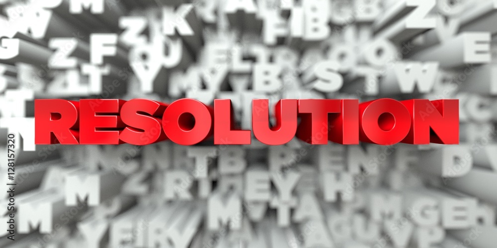 Fototapete resolution - red text on typography background - 3d rendered royalty free stock image. this image ca