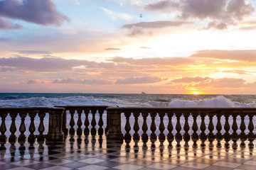 Mascagni Terrace in Leghorn, Italy
