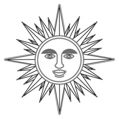 Sun cartoon icon. Abstract summer nature and tropical theme. Isolated design. Vector illustration