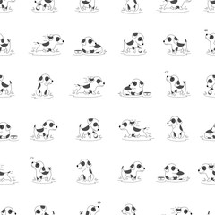 Seamless vector pattern with dog