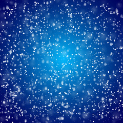 Falling snow sky background. Winter snowed in vector pattern