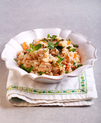 Coconut chicken breast with rice