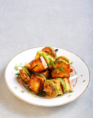 Zucchini and panir snacks on  sticks